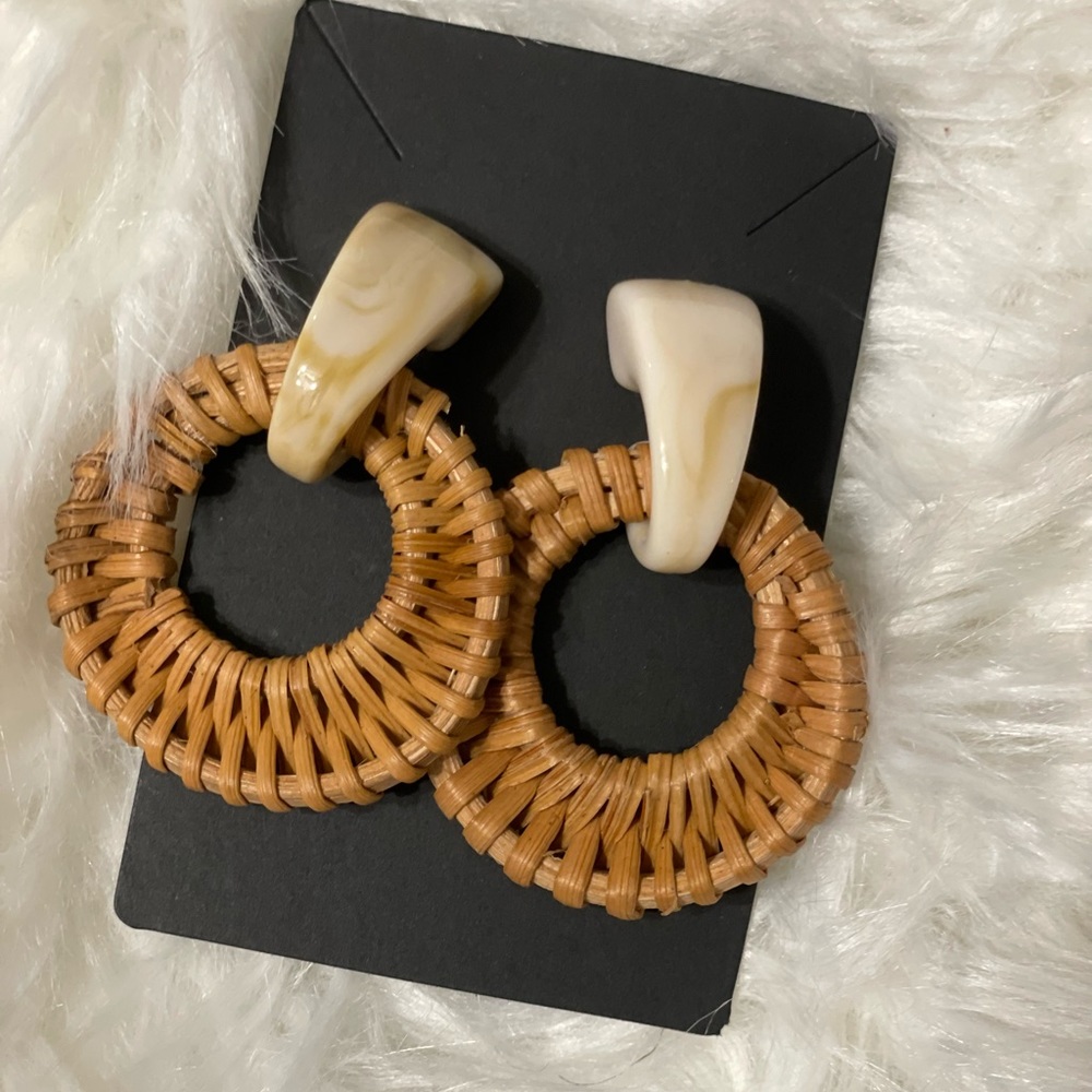 Marble Weaved Hoop Earrings.